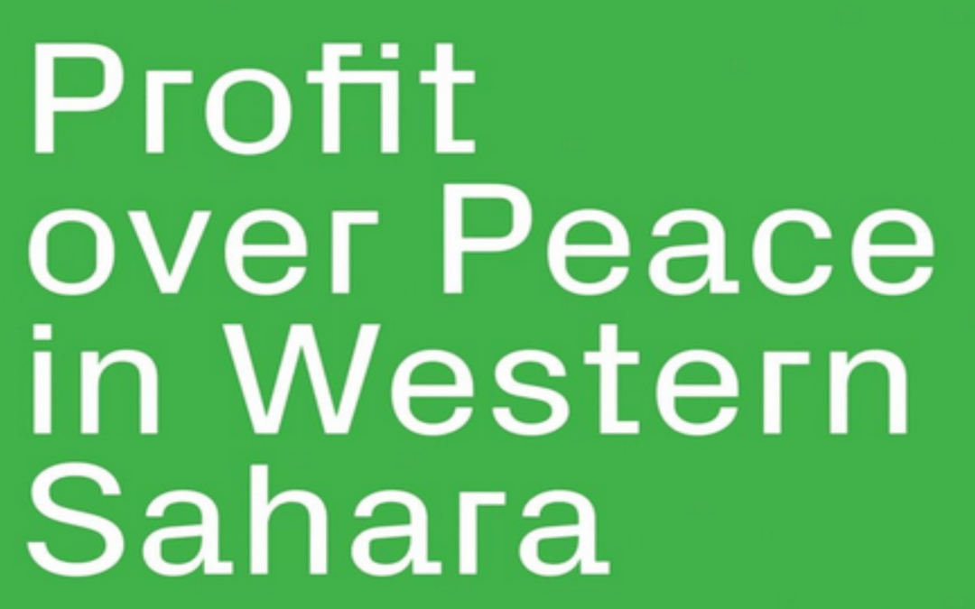 Profit over peace in Western Sahara (H. Erik, P. Mario et S. Jeffrey)